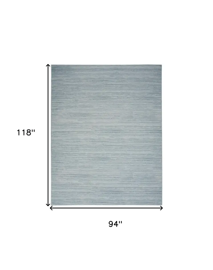 8' X 10' Aqua Washable Area Rug