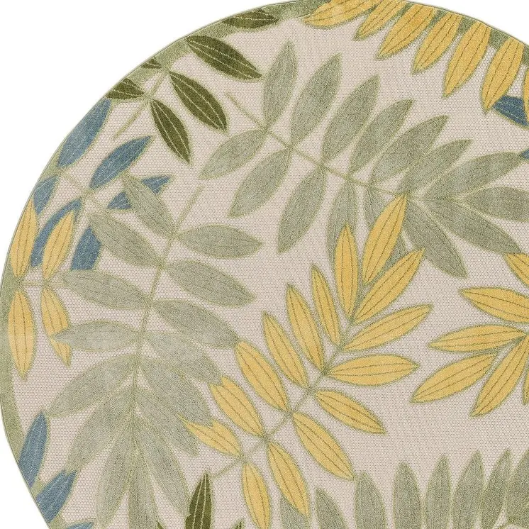 8' X 10' Ivory and Light Brown Washable Area Rug