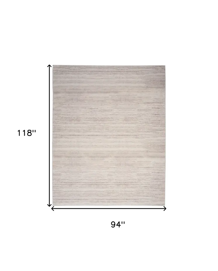 8' X 10' Ivory and Light Brown Washable Area Rug