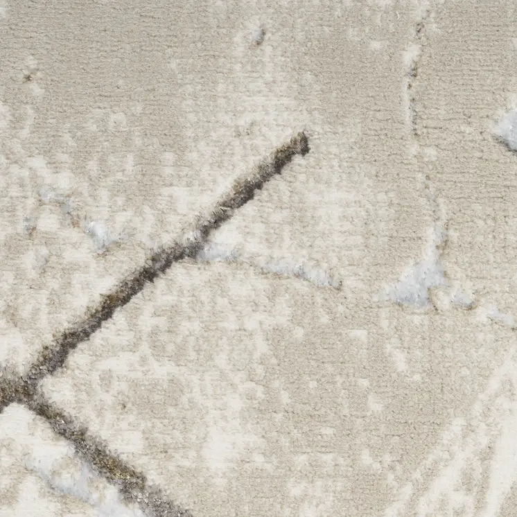 4' X 6' Ivory and Gray Abstract Non Skid Area Rug