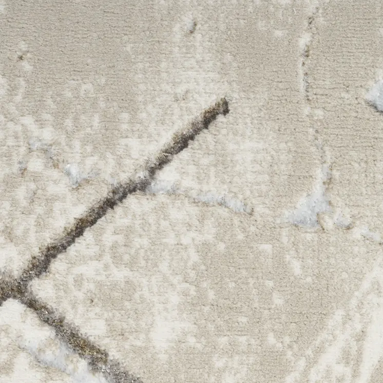 4' X 6' Ivory and Gray Abstract Non Skid Area Rug