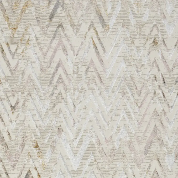 4' X 6' Ivory Black and Gray Chevron Distressed Non Skid Area Rug