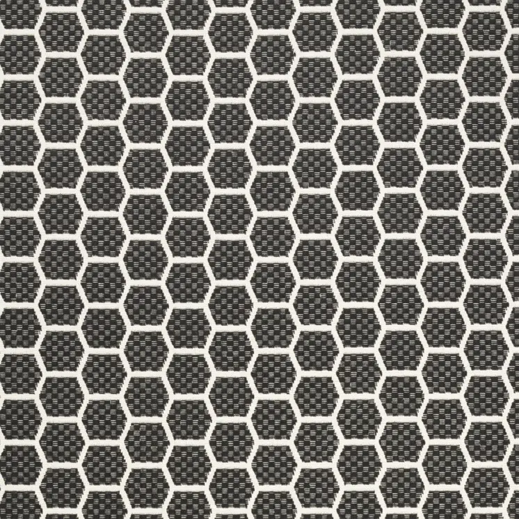 4' X 6' Black And Ivory Geometric Indoor Outdoor Area Rug