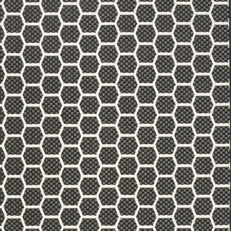 4' X 6' Black And Ivory Geometric Indoor Outdoor Area Rug