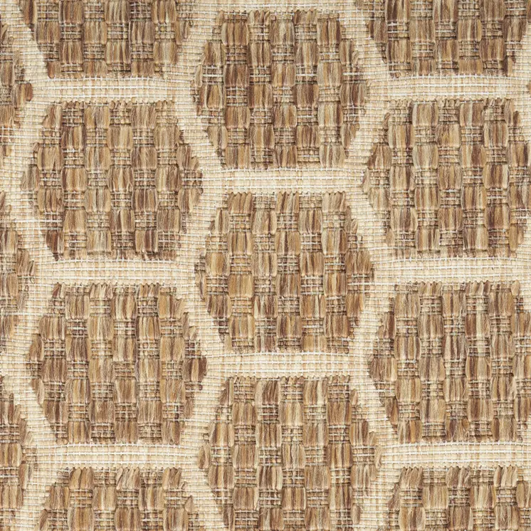 4' X 6' Natural And Beige Geometric Indoor Outdoor Area Rug