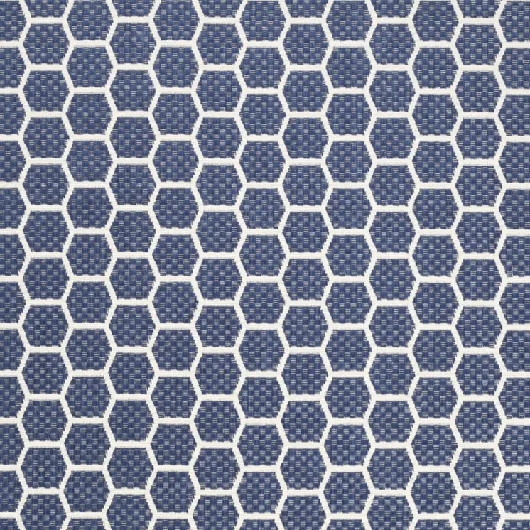 4' X 6' Navy Blue And Ivory Geometric Indoor Outdoor Area Rug