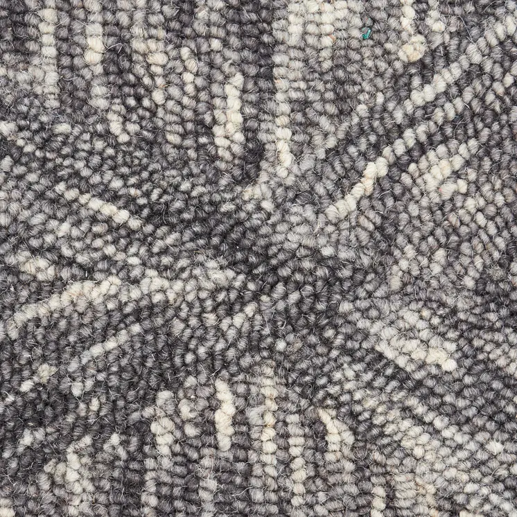 5' X 8' Charcoal and Ivory Wool Geometric Area Rug