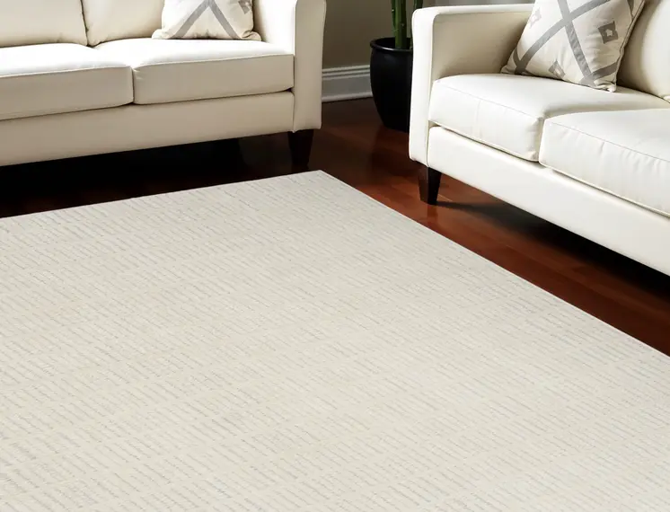 8' X 10' Ivory and Gray Geometric Area Rug