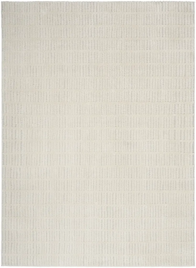 8' X 10' Ivory and Gray Geometric Area Rug