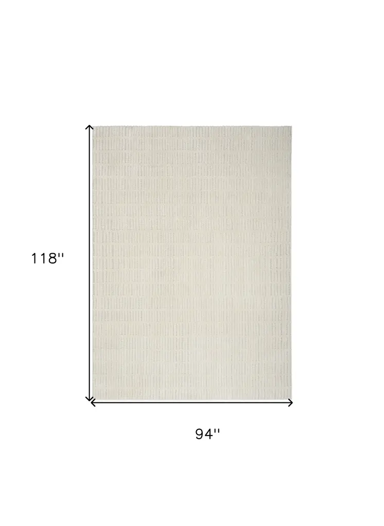 8' X 10' Ivory and Gray Geometric Area Rug