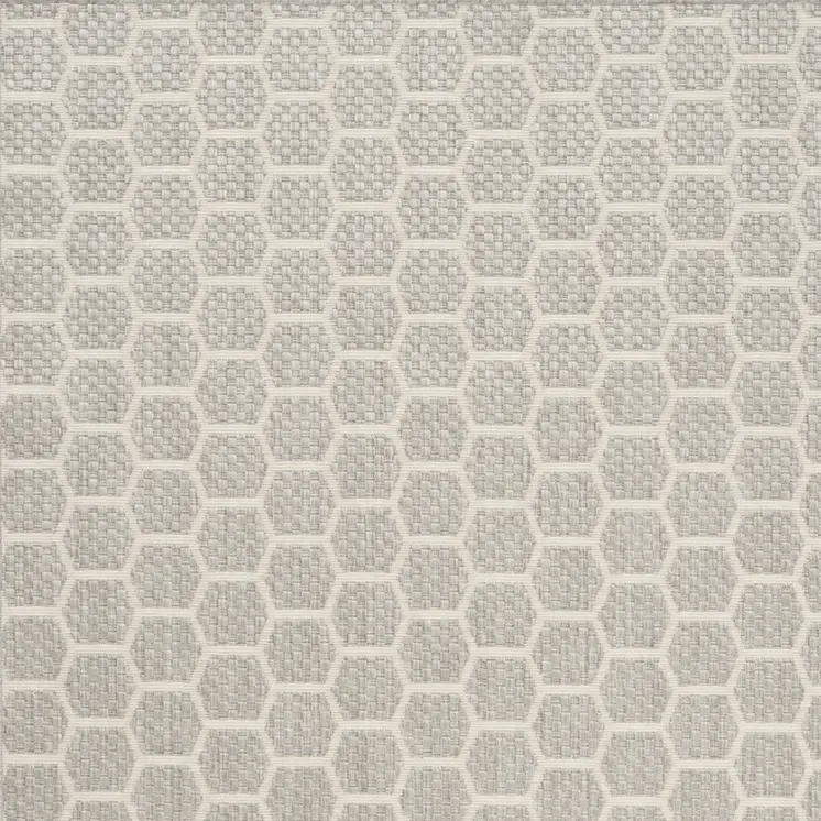 6' X 9' Gray And Ivory Geometric Indoor Outdoor Area Rug