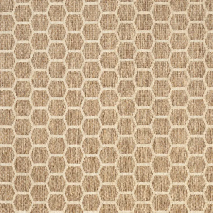 6' X 9' Natural And Beige Geometric Indoor Outdoor Area Rug
