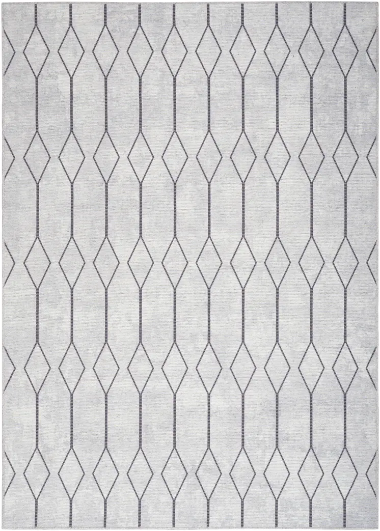 4' X 6' Ivory and Gray Geometric Power Loom Area Rug