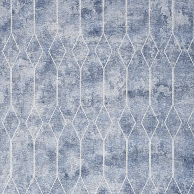 4' X 6' Blue and Ivory Geometric Power Loom Area Rug