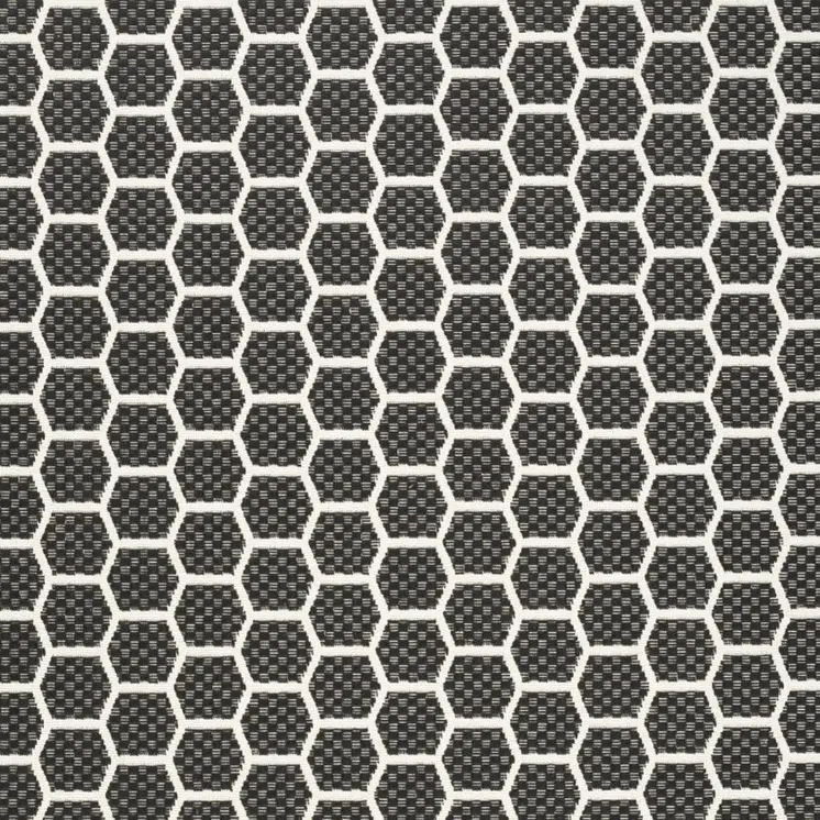 5' X 7' Black And Ivory Geometric Indoor Outdoor Area Rug