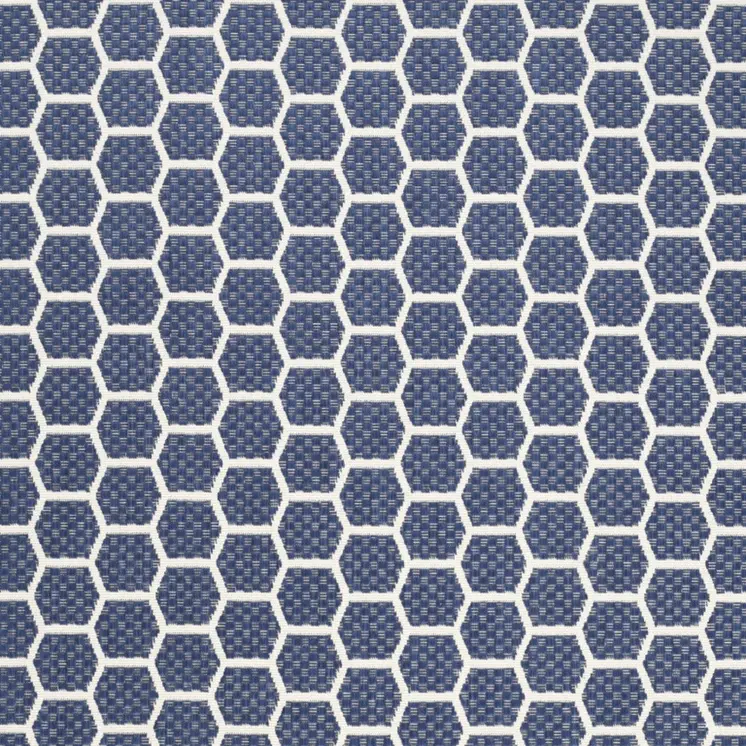 5' X 7' Navy Blue And Ivory Geometric Indoor Outdoor Area Rug
