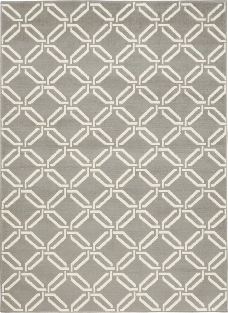 6' X 9' Gray and Ivory Trellis Area Rug