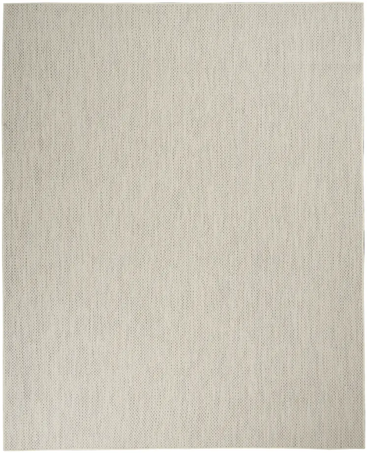 12' X 15' Ivory And Silver Geometric Indoor Outdoor Area Rug