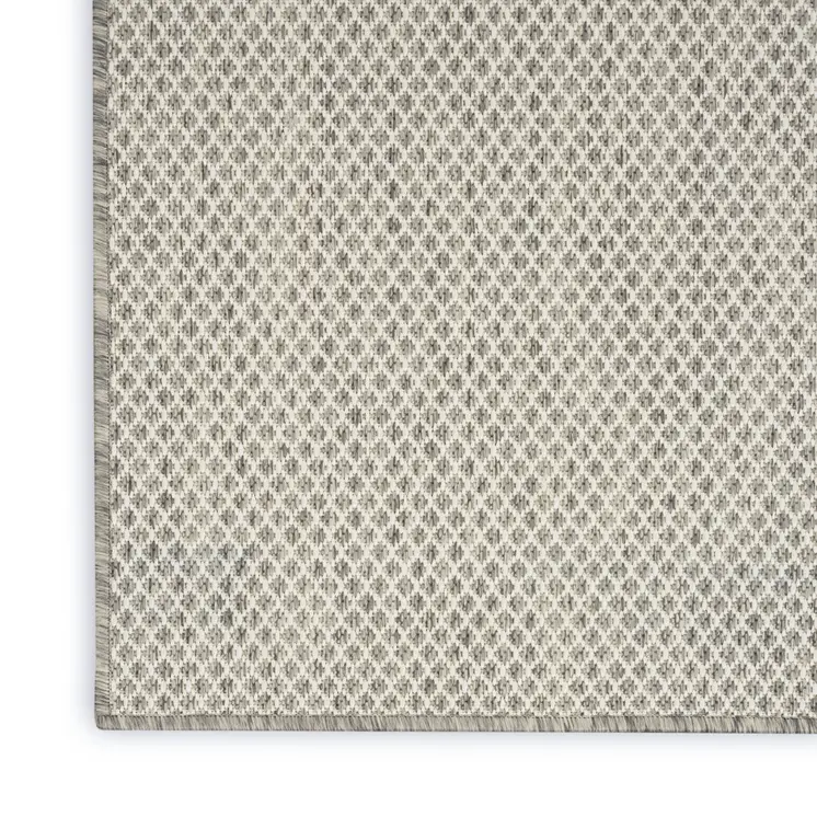 12' X 15' Ivory And Silver Geometric Indoor Outdoor Area Rug