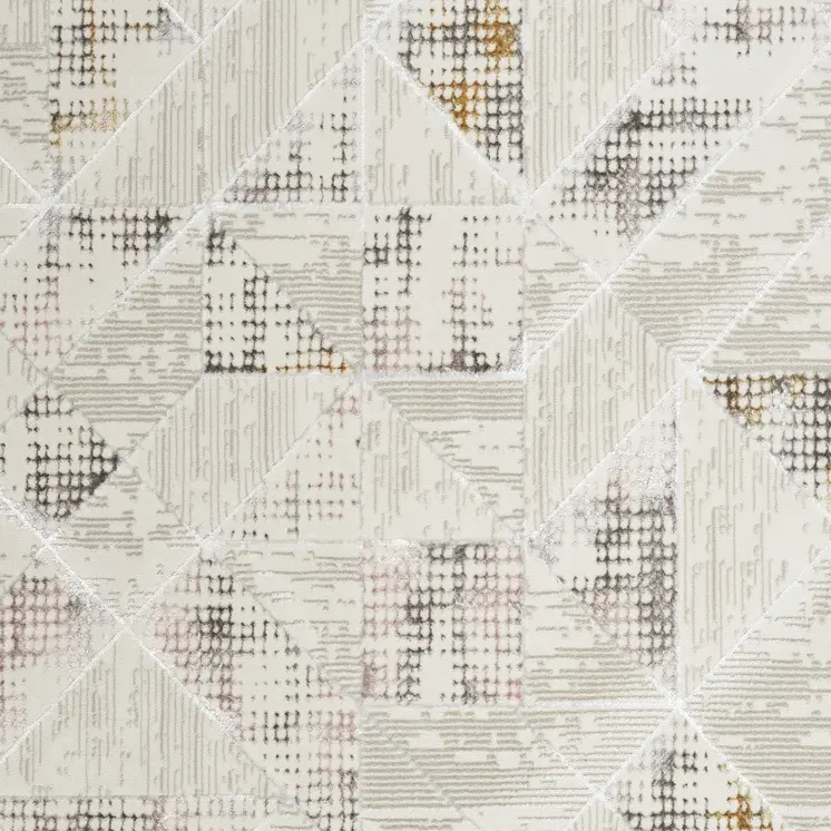 4' X 6' Beige Ivory and Gray Abstract Non Skid Area Rug