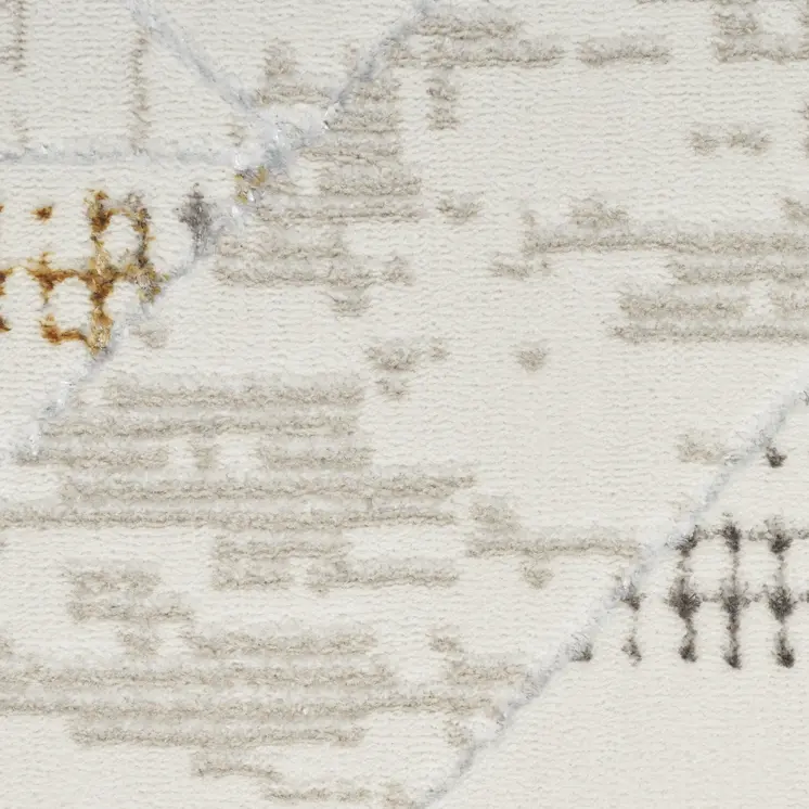 8' X 10' Beige Ivory and Gray Abstract Non Skid Area Rug