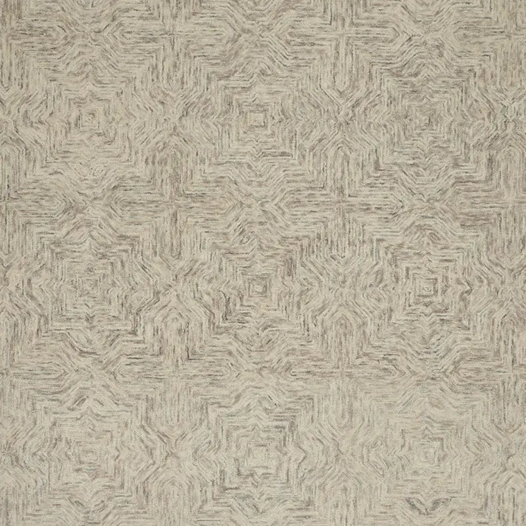 8' X 11' Blue and Ivory Wool Geometric Area Rug