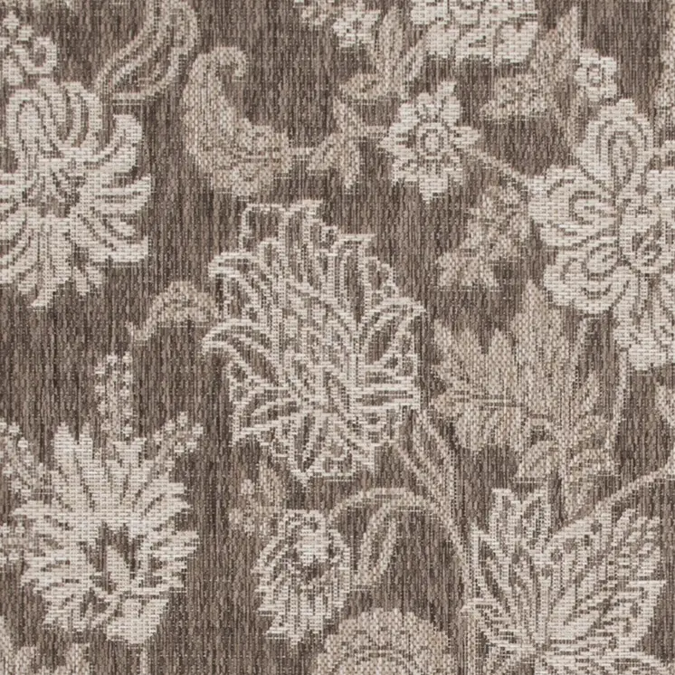 3' X 5' Brown And Ivory Floral Indoor Outdoor Area Rug