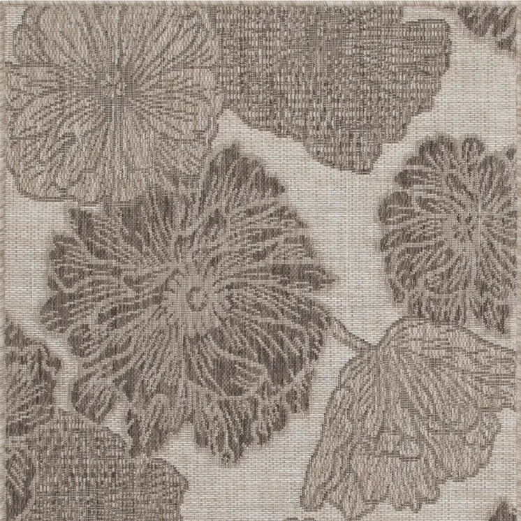 3' X 5' Natural And Ivory Floral Indoor Outdoor Area Rug
