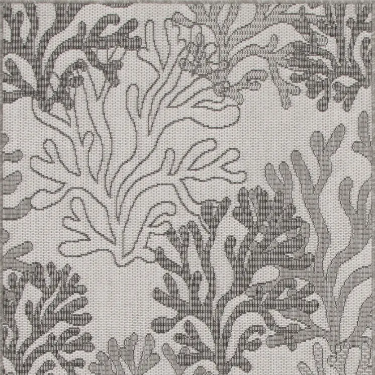 3' X 5' Gray Black And Ivory Nautical Indoor Outdoor Area Rug