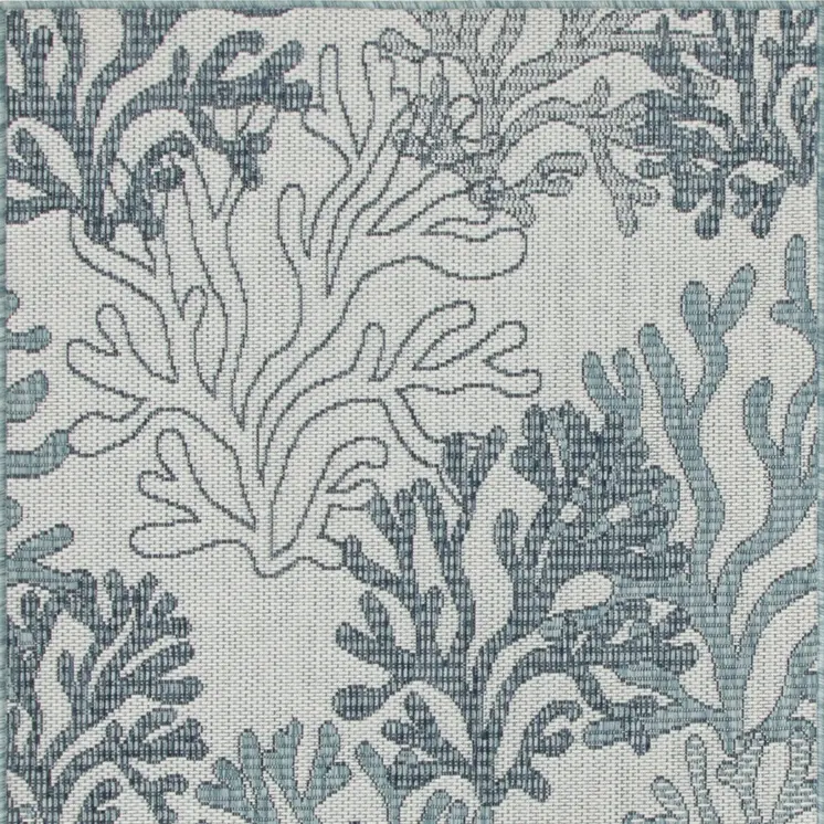 3' X 5' Navy Blue Ivory And Blue Nautical Indoor Outdoor Area Rug