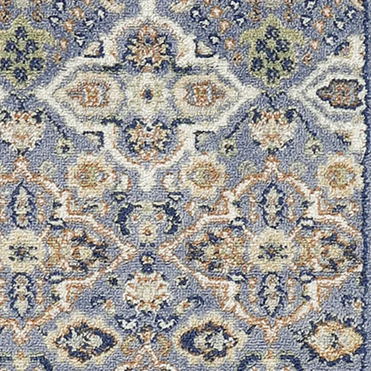 3' X 5' Blue and Ivory Floral Power Loom Area Rug