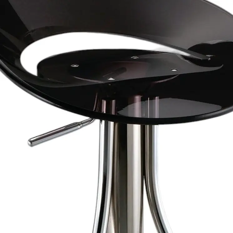 Black and Silver Metal and Heavy Duty Plastic Low Back Adjustable Height Bar Chair