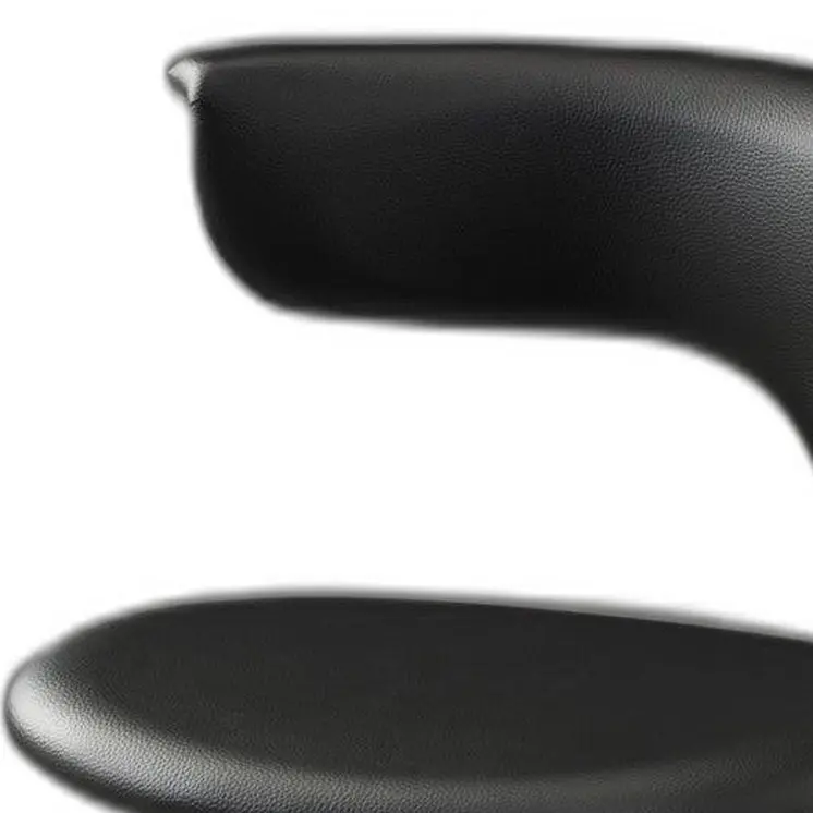 Set of Two Black and Silver Metal and Faux Leather Low Back Adjustable Height Bar Chairs