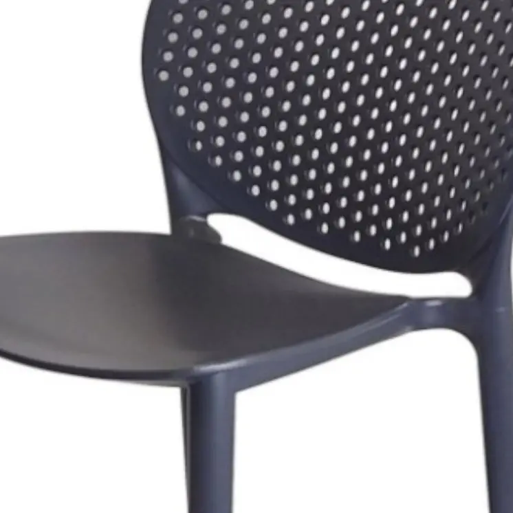 Set of Four 26" Dark Gray Heavy Duty Plastic Low Back Counter Height Bar Chairs