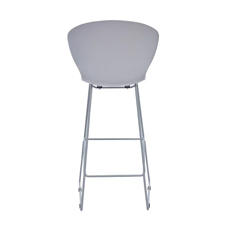 Set of Two 30" Gray Heavy Duty Plastic and Metal Low Back Bar Height Bar Chairs