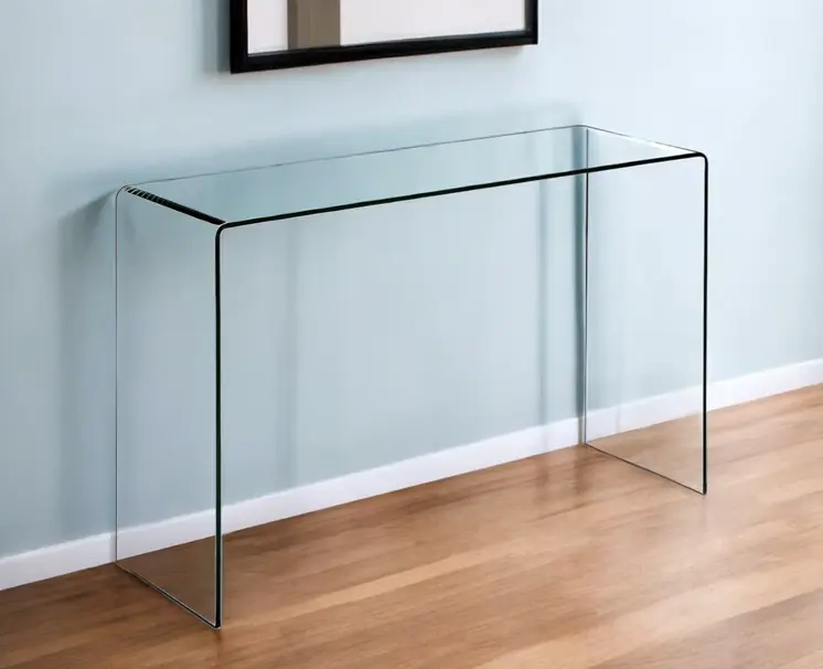 47" Clear Glass Block Console Table