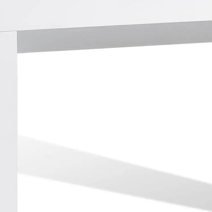 47" White Wood Block Console Table