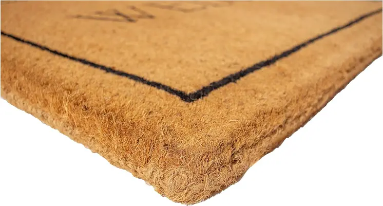 24" X 36" Natural and Black Coir Welcome Outdoor Door Mat