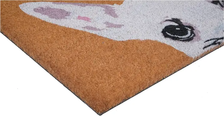 17" X 29" Natural Black and White Coir Chihuahua Hello Outdoor Door Mat