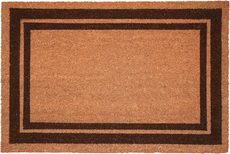 24" X 36" Natural and Black Coir Geometric Outdoor Door Mat