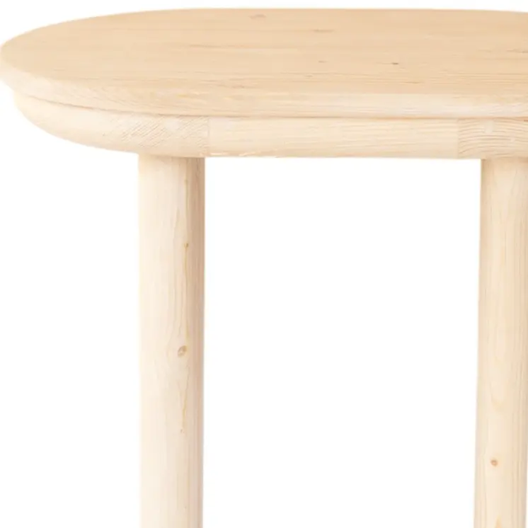 22" Natural Solid Wood Oval Sled End Table