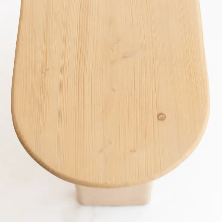 60" Natural Solid Wood Oval Console Table