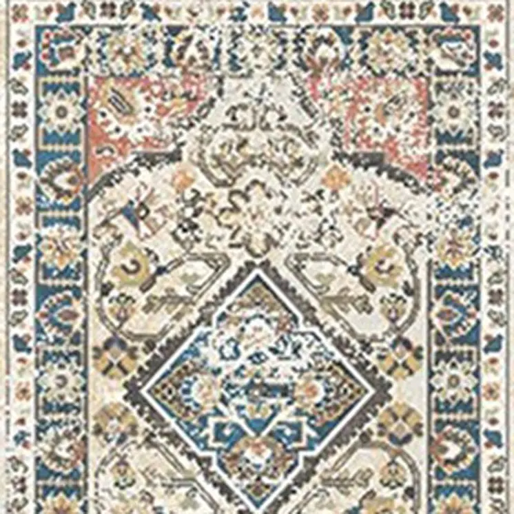 8' Beige Oriental Distressed Runner Rug With Fringe