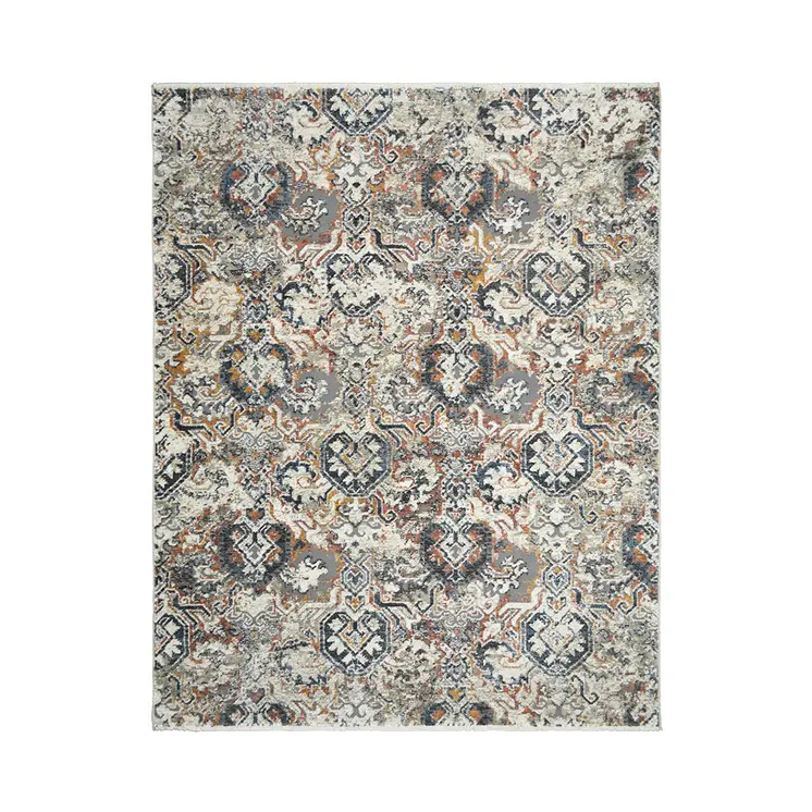 2' X 3' Rust Oriental Distressed Area Rug With Fringe