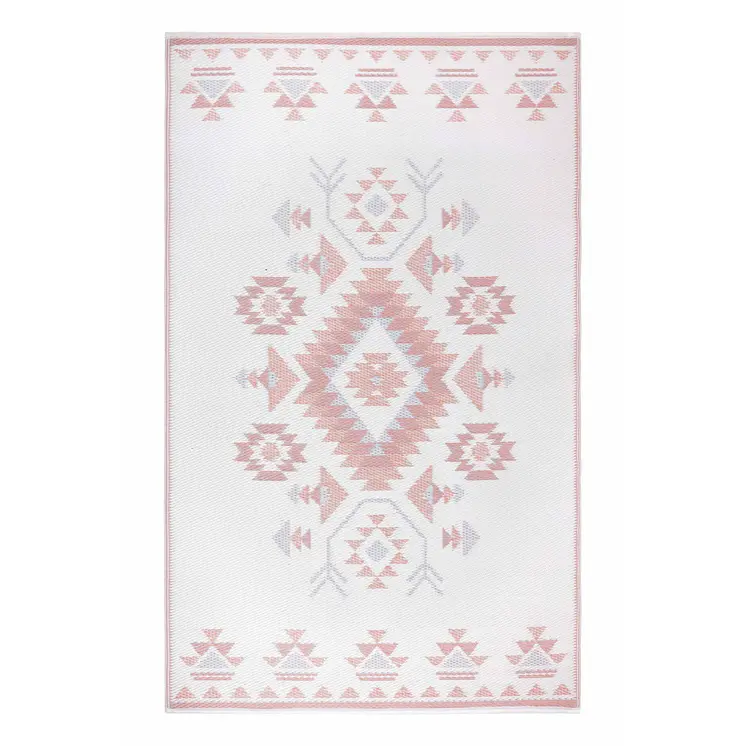 4' X 6' Orange Geometric Indoor Outdoor Area Rug