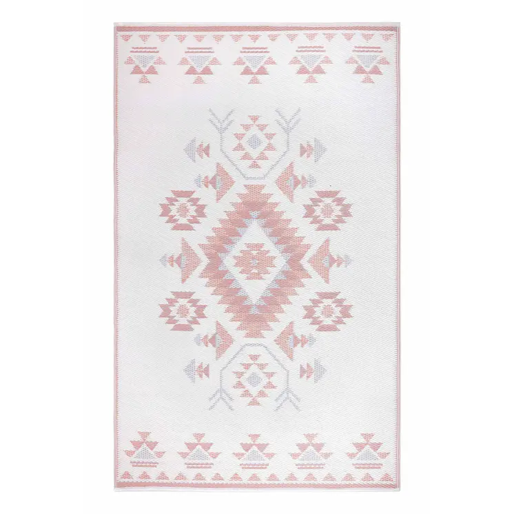4' X 6' Orange Geometric Indoor Outdoor Area Rug