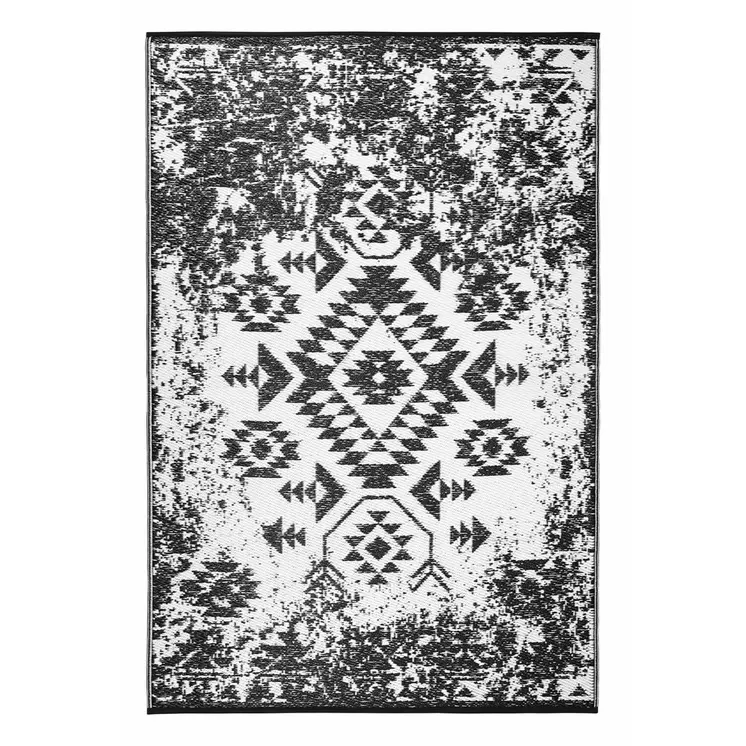 5' X 8' Black Indoor Outdoor Area Rug