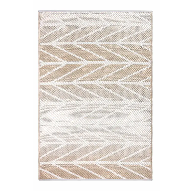 5' X 8' Taupe Geometric Indoor Outdoor Area Rug