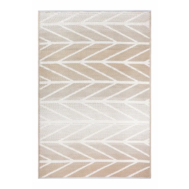 5' X 8' Taupe Geometric Indoor Outdoor Area Rug