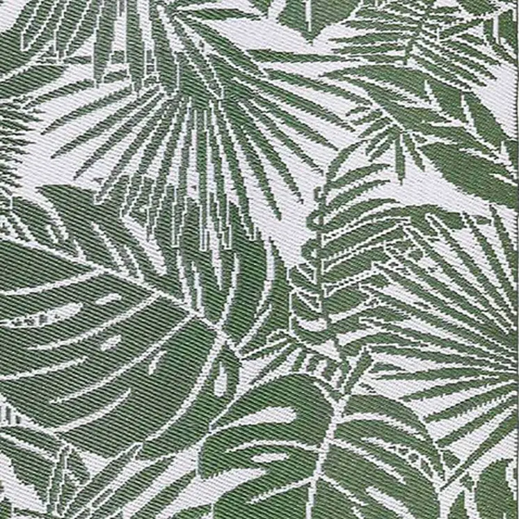 4' X 6' Green Floral Machine Braided Distressed Area Rug With UV Protection